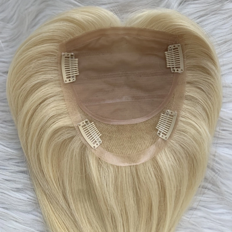 Emeda soft Silk base topper with lace back top quality virgin human hair yr75